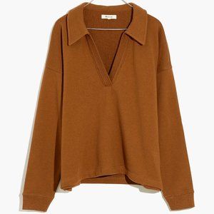 Madewell Cotton-Hemp Oversized Polo Sweatshirt